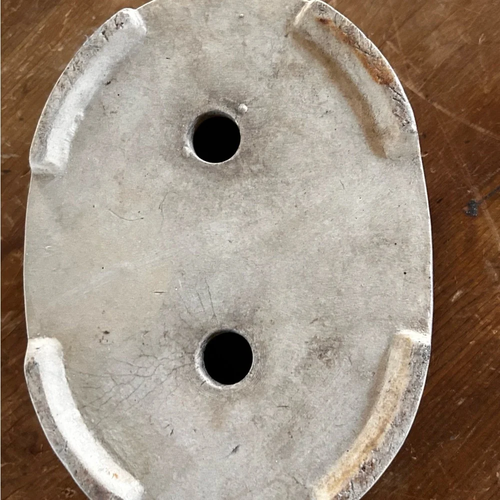 Blue glazed ceramic oval planter. - Picture 4 of 6